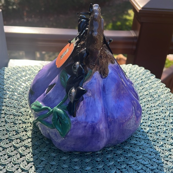 Blue Sky Clayworks Ceramic Purple Pumpkin Decor Figure. 2023 - Picture 7 of 10